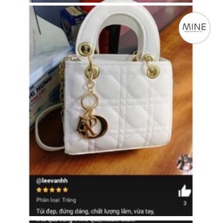 Túi xách nữ -DIOR- vuông T011, túi xách đeo chéo đi chơi Lady loại 4 ô da lì size 19 cực sang đựng vừa điện thoại