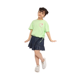 Aó phông cộc tay bé gái áo cotton hè bé gái chiho bo gấu size 120-140 cm - ảnh sản phẩm 1