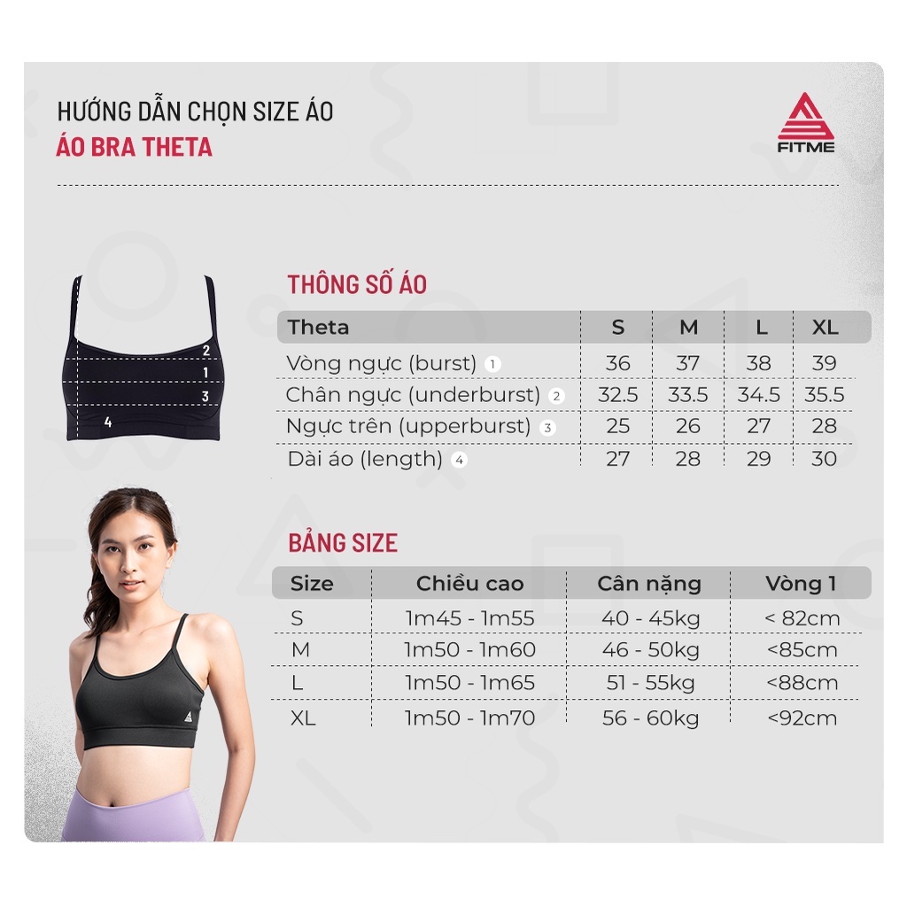 Set quần áo tập gym nữ Fitme áo bra 2 dây Theta, quần legging dài chất liệu thun co giãn 4 chiều