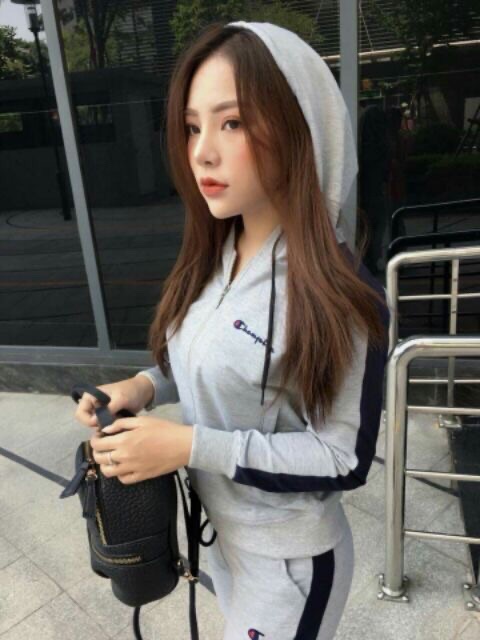 XẢ KHO- Bộ nỉ nữ thể thao kéo khoá có mũ hàng cao cấp | BigBuy360 - bigbuy360.vn