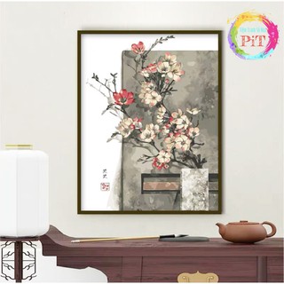 Tranh Tô Màu Theo Số - Tranh Sơn Dầu Số Hóa Hot Trend Cành Hoa Đào Nở