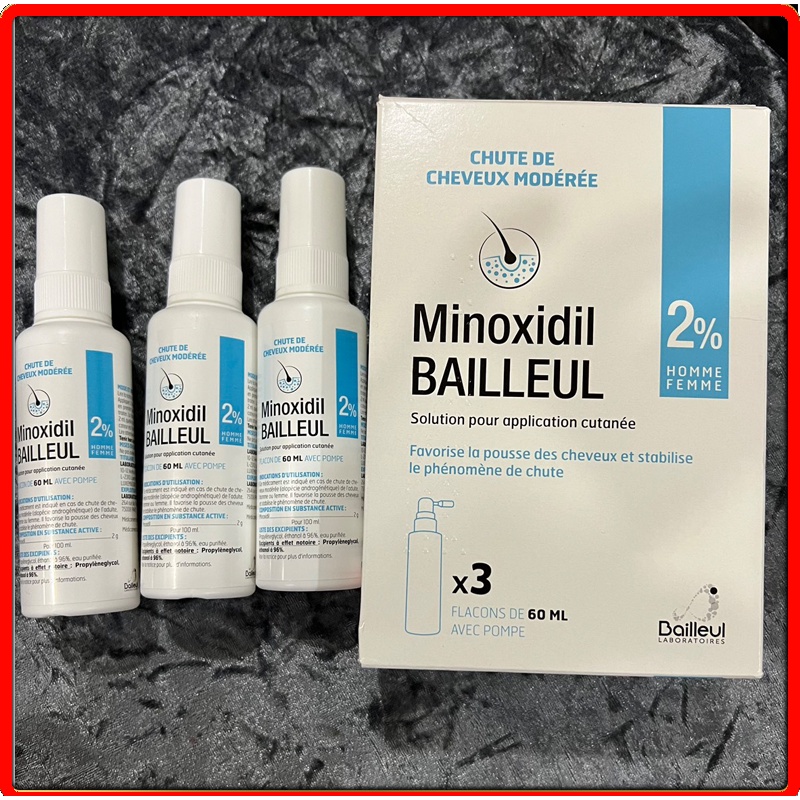 Mọc Tóc Nhanh Chóng - An Toàn. Lọ Xịt Minoxidil Bailleul 2% - Nhập khẩu Pháp. Giảm Rụng Tóc Và Kích Thích Mọc Tóc