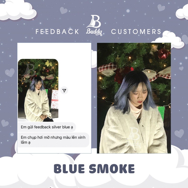 Thuốc nhuộm tóc Xanh khói / Blue smoke Buddyhairs | BigBuy360 - bigbuy360.vn