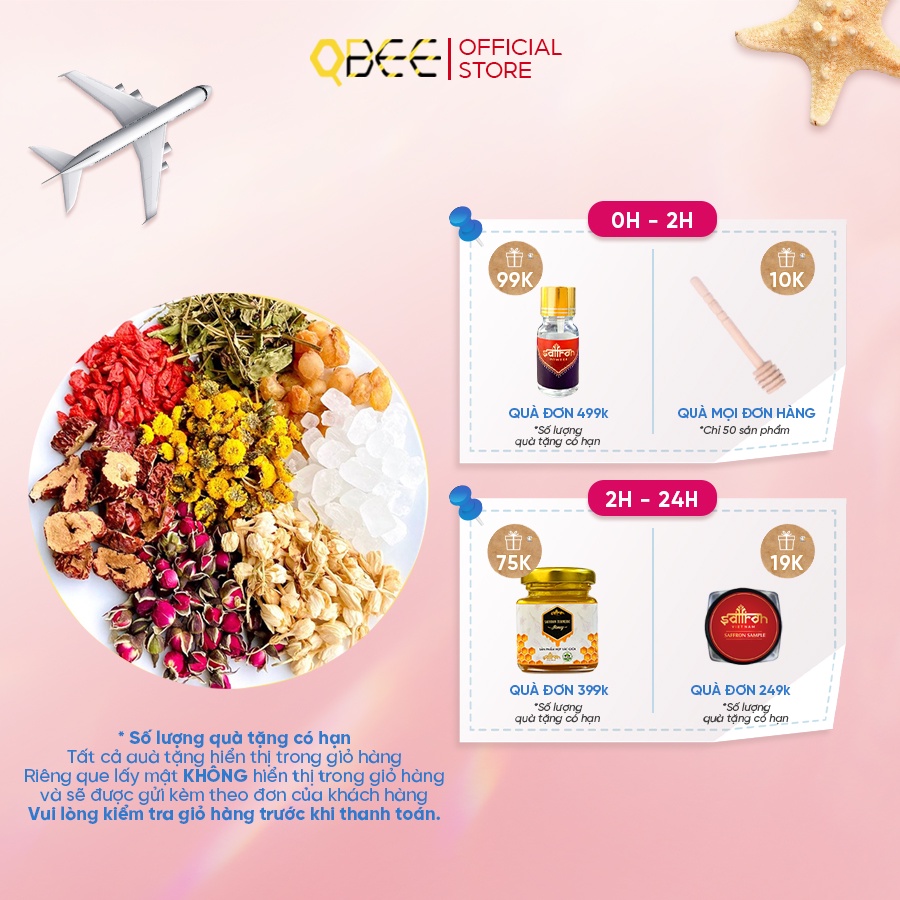 Trà dưỡng nhan detox 7 vị ( gồm Long nhãn, Kỳ tử, hoa Nhài, hoa Cúc, Cỏ Ngọt, Táo Đỏ, Nụ Hồng) - gói 10Gr