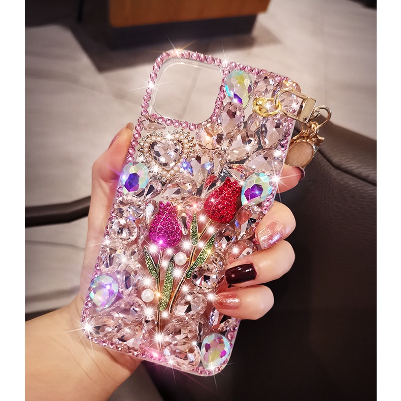 Ốp Điện Thoại Họa Tiết Kim Cương 3D Cho Samsung Galaxy S22 Plus S21 FE S20 Ultra