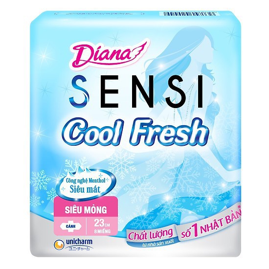 (giá thùng) Băng vệ sinh Diana Sensi Cool Fresh (gói 8 miếng)