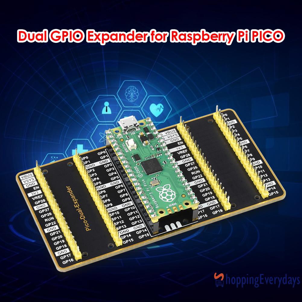 【New】 USB Power Two Sets of Male Headers Dual GPIO Expander for Raspberry Pi PICO