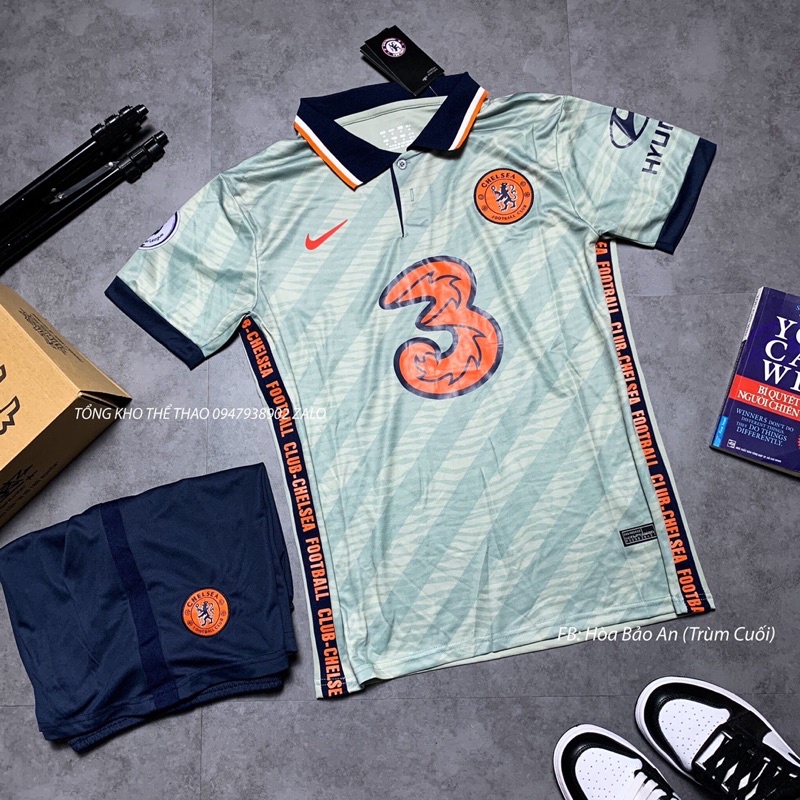 Bộ quần áo bóng đá CLB Chelsea 2023 hàng cao cấp thái lan màu xám xanh