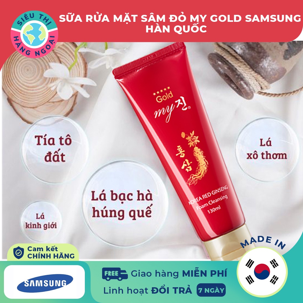 Sữa rửa mặt Hồng Sâm Đỏ My Gold 130ml Exp02/2024