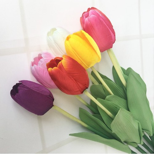 HOA TULIP VẢI LỤA CÀNH DÀI 60CM LIZ91