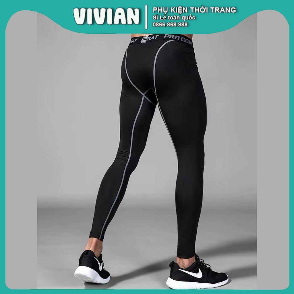 Quần giữ nhiệt nam Pro Combat, Quần Legging chơi bóng đá, bóng chuyền thể thao dáng dài, Hàng Xịn nhập khẩu DRAMA