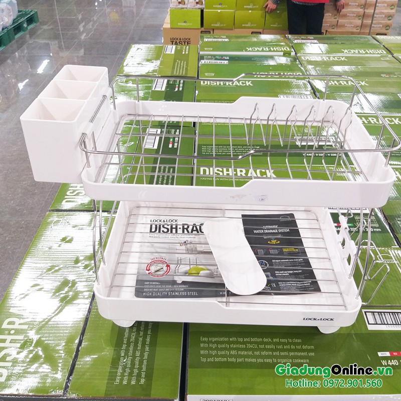 Kệ Chén Đĩa 2 Tầng Lock&Lock Dish Rack LDR2001 Trắng