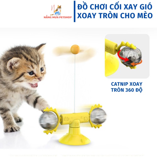 Đồ chơi cho mèo, đồ chơi cối xay gió xoay tròn, đồ chơi mèo