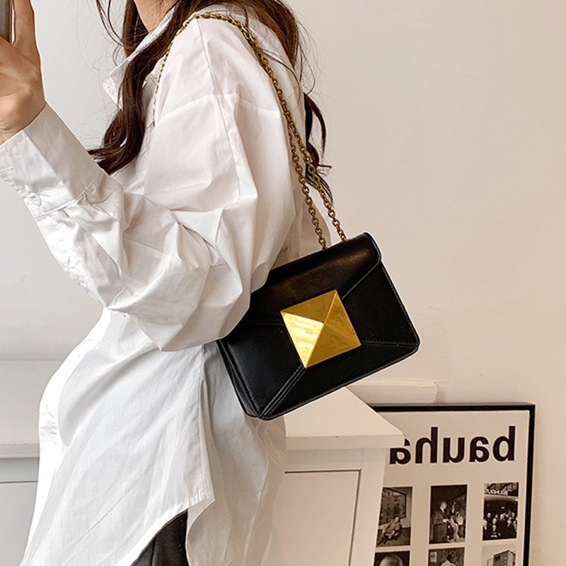 IELGY Túi Đeo Vai Phối Dây Xích Thời Trang Dành Cho Nữ