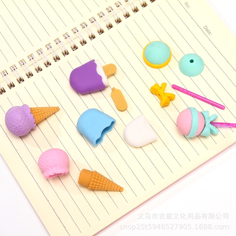 Gôm Tẩy Cute Hình Que Kem, Bánh Donut