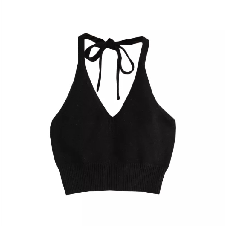 Áo hai dây dệt kim cổ chữ u gợi cảm màu kẹo phong cách retro hàn quốc | BigBuy360 - bigbuy360.vn