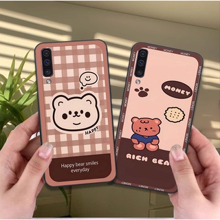 Ốp lưng điện thoại samsung a30s / a50 / a70 in hình họa tiết ô vuông, trái tim, gấu cute