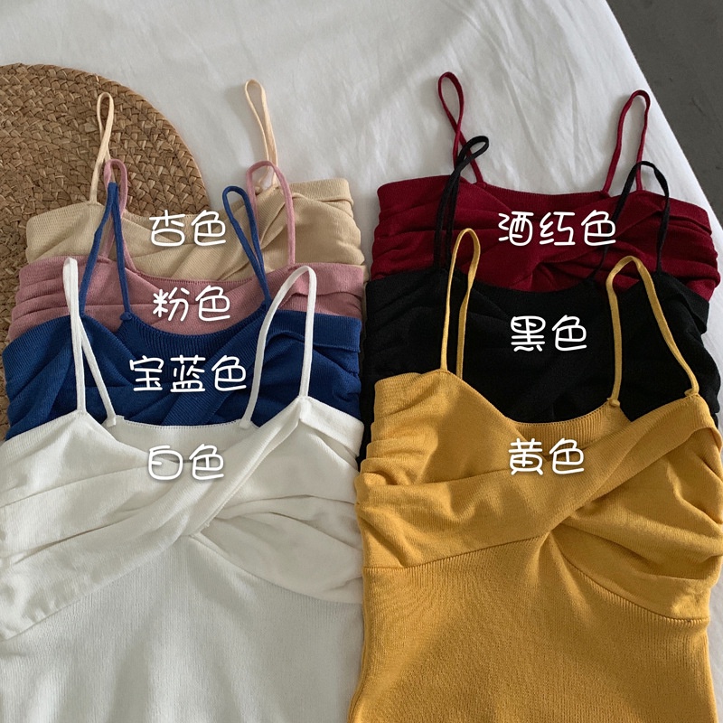 MS713 Áo hai dây nữ dệt kim kiểu xoắn ngực Quảng Châu