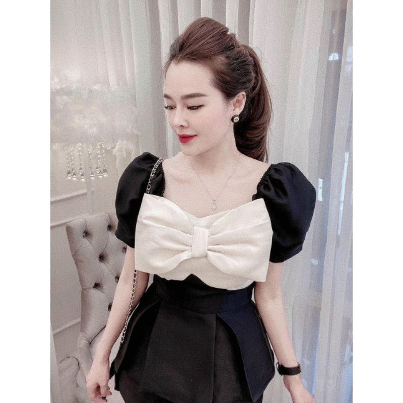 (Ảnh thật) BIGSIZE SET ÁO NƠ DỄ THƯƠNG