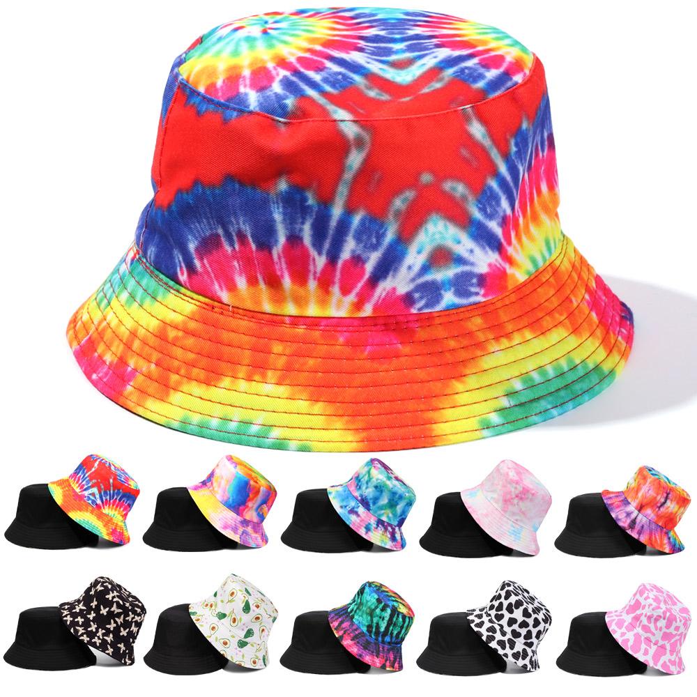 Nón Bucket Che Nắng In Họa Tiết Bướm Màu Nhuộm Có Thể Gập Lại
