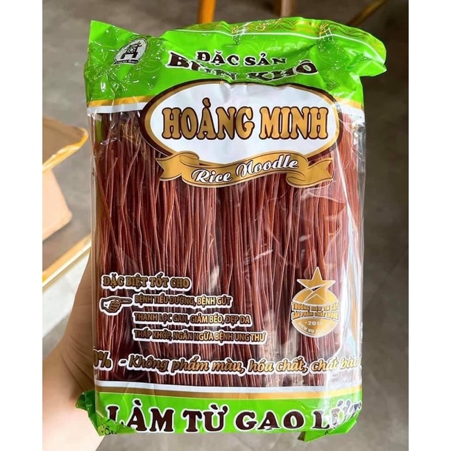 Bún Khô Gạo Lứt Túi 500g Hoàng Minh - 100% Làm Từ Gạo Lứt