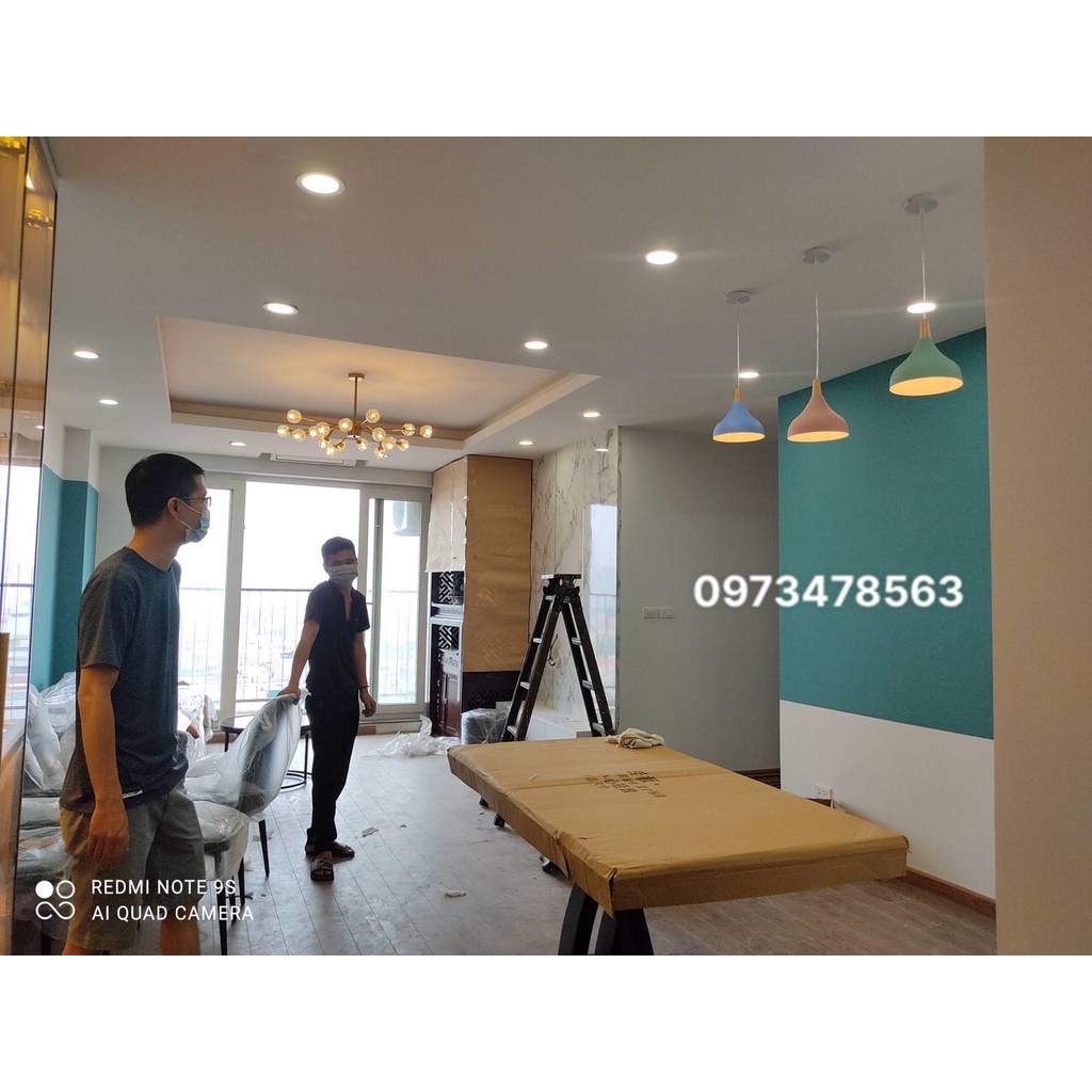 Đèn chùm phale thả trần trang trí phòng khách phòng bếp hiện đại có 3 chế độ đổi màu ánh sáng