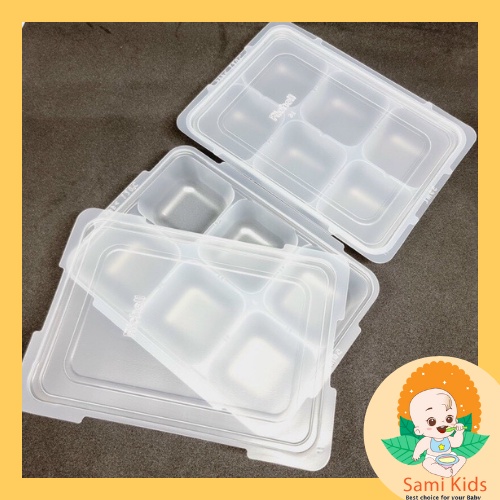 Set 2 khay trữ đông Richell có nắp, hộp làm đá viên, bảo quản nước dashi cho bé SAMI KIDS