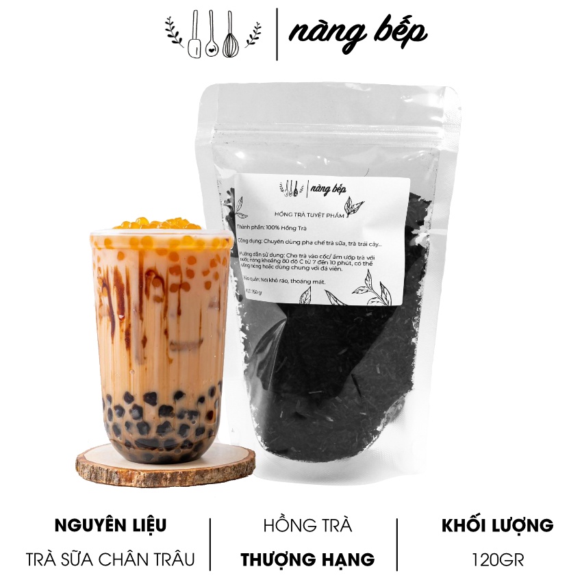 Hồng Trà, Trà Đen Nguyên Liệu Làm Trà Sữa Trân Châu THƯỢNG HẠNG - Nàng Bếp 120gr