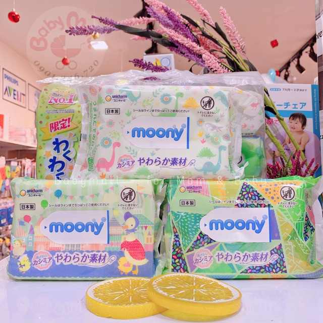 Khăn ướt Moony bịch lẻ/80t 1154 (bao bì thay đổi theo đợt hàng)