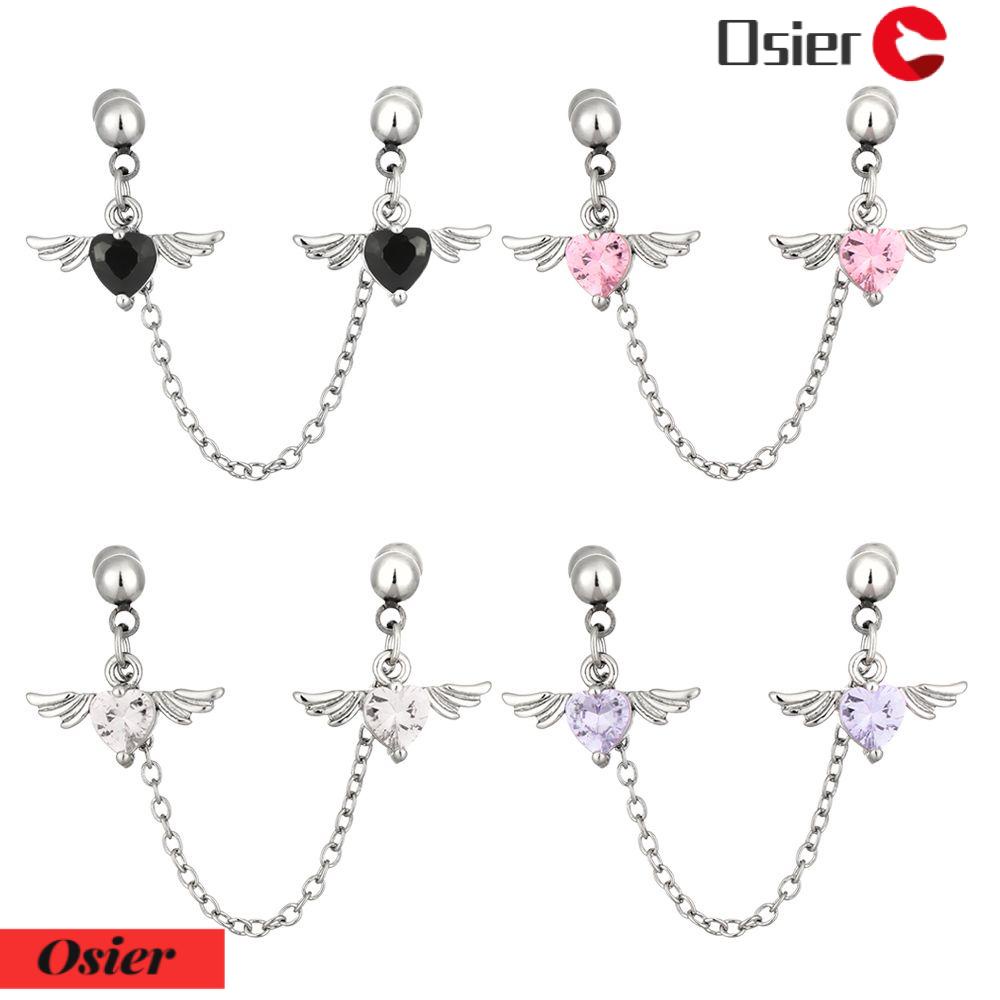 1 Khuyên Tai Dạng Chuỗi Dài Hình Cánh Thiên Thần Cho Nữ