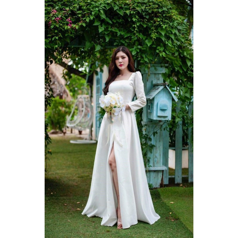 ĐẦM MAXI DÀI TAY XẺ ĐUỒI full size :S/M/L/Xl ( ẢNH VÀ VIDEO CHỦ SHOP TỰ QUAY 100000% )