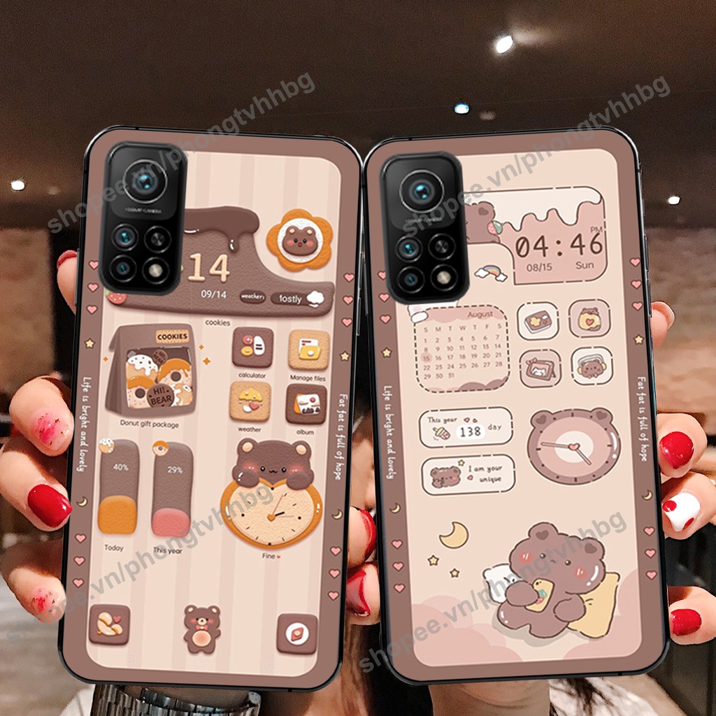 Ốp lưng Xiaomi Mi 10T Pro gấu,thỏ trắng , đồng hồ dễ thương cute cực đẹp