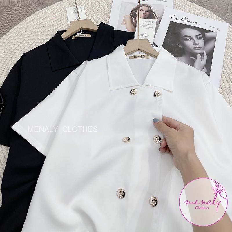 Set đồ nữ SE019 áo dáng cổ vest dáng blazer ngắn kết hợp quần sooc cạp cao có chun sau dễ điều chỉnh