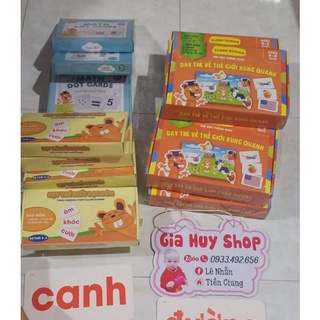 COMBO 3 Bộ thẻ học tập gồm (bộ thế giới xung quanh 300 thẻ, bộ học toán, bộ tiếng viêt)