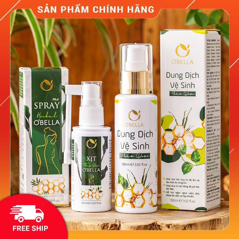 Combo Chữa Nấm Ngứa, Khử Mùi Hôi, Khí Hư, Viêm Phụ Khoa Bởi Dung Dịch Rửa Và Xịt Phụ Khoa Obella