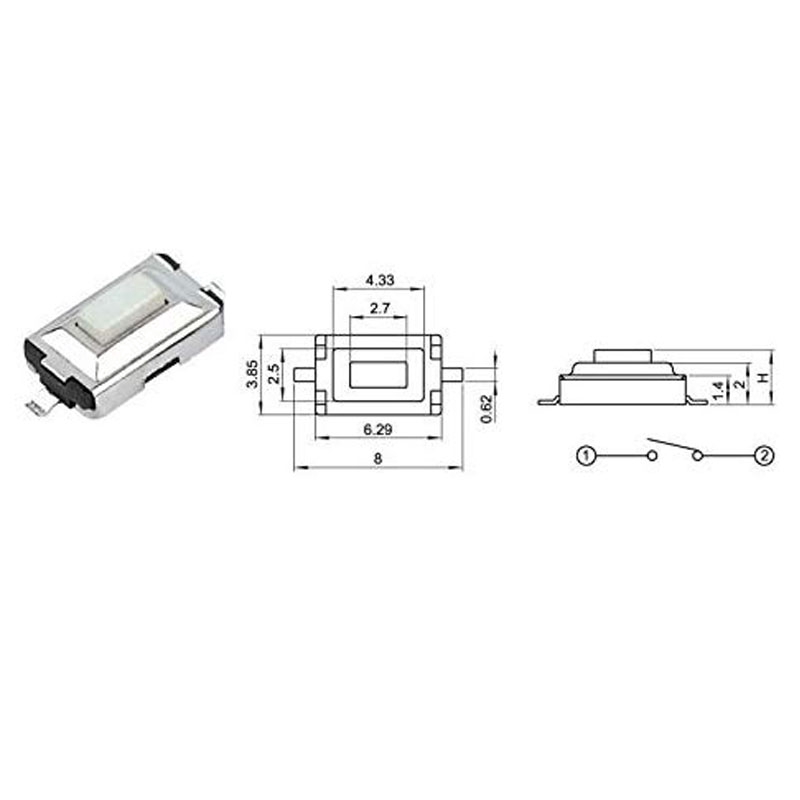 Bộ 100 Công Tắc 3x6 X 2.5mm 2 Chân