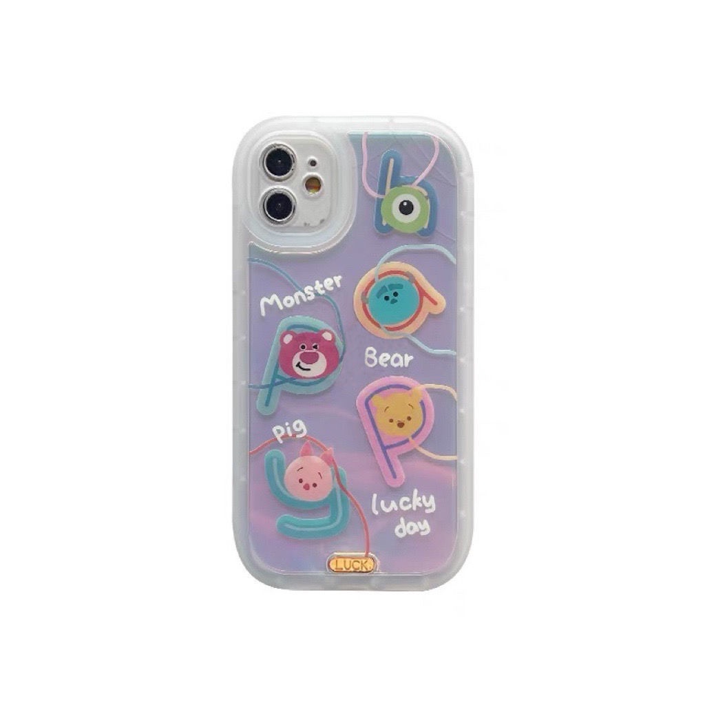 Ốp Điện Thoại In Hình Gấu Màu Laser Cho iphone 12 13 11 Pro Max X Xs Max Xr