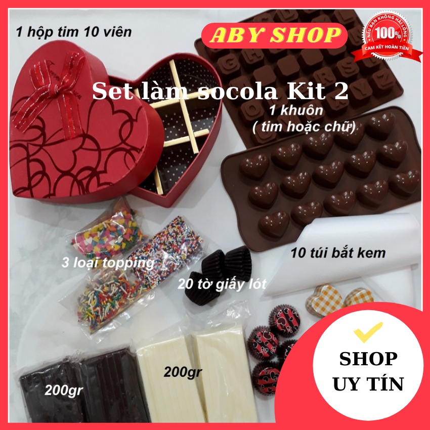 Set làm socola / chocola/ chocolate handmade ⚡GIÁ TỐT⚡ dụng cụ làm bánh siêu đẹp - Kit 2