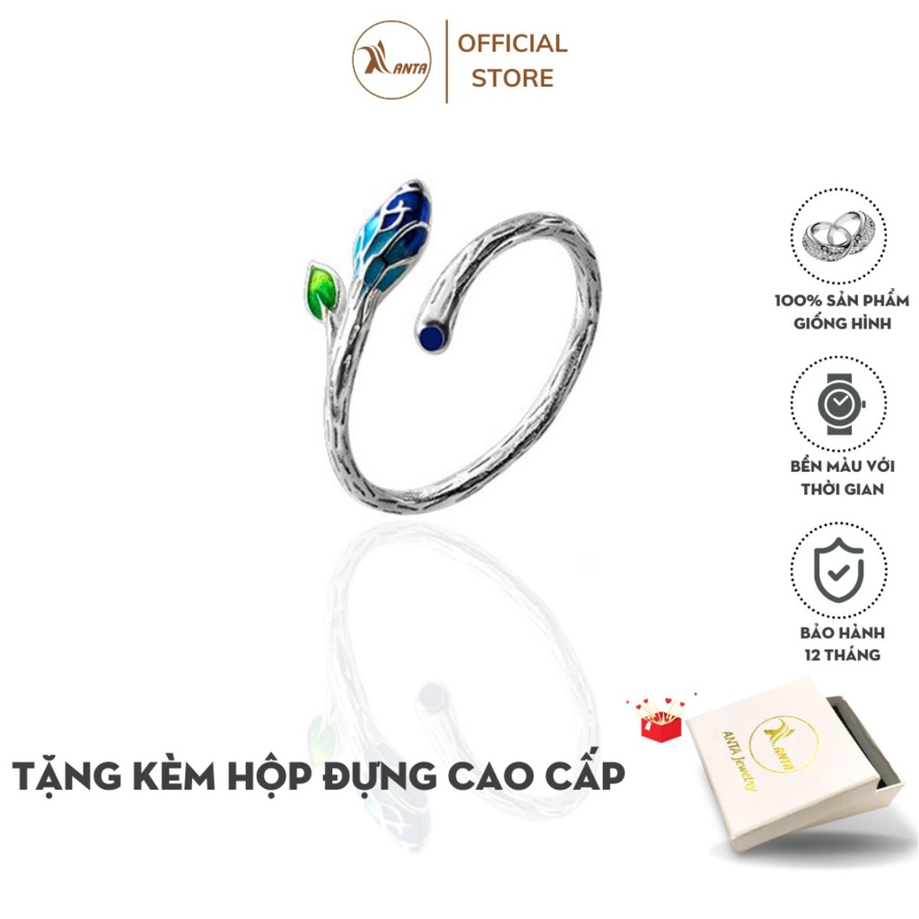 Nhẫn nữ thời trang thiết kế hình cánh lá đính đá phong cách Hàn Quốc ANTA Jewelry - ATJ7041