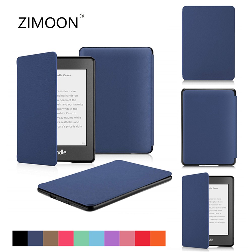 Bao Da Máy Đọc Sách PU Từ Tính Siêu Nhẹ Màu Trơn Cho Amazon Kindle Paperwhite 11 / 10 / 7 / 6 / 5th