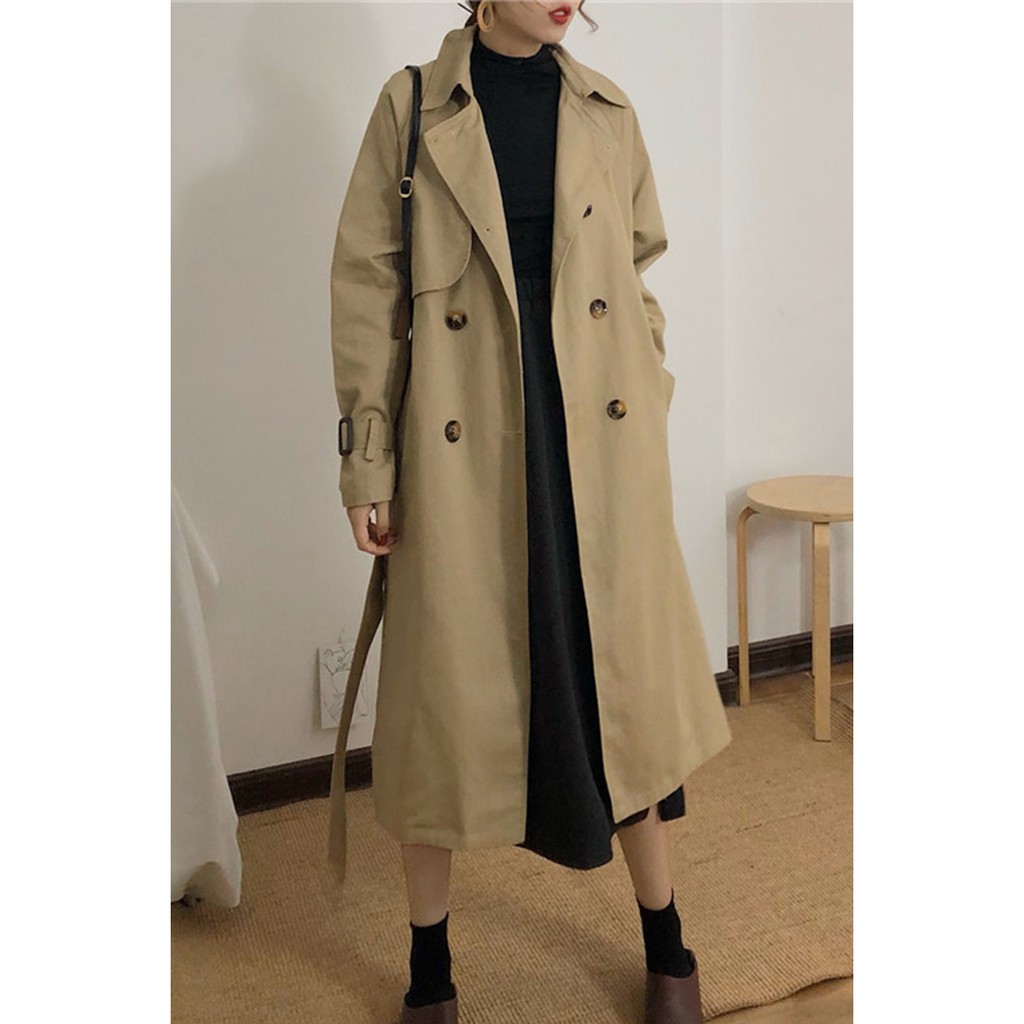 Áo Trench Coat Dáng Dài Hàn Quốc Nữ Áo Khoác Jacket Blazer ULLzang VFSAKD260319