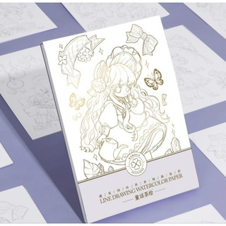 Sổ line art màu nước 18 tờ của Banyan 300gsm size a5