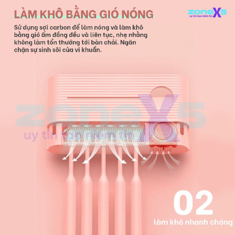 Giá treo bàn chải đánh răng khử khuẩn bằng tia UV Xiaomi MOI M01- Giá đỡ diệt khuẩn bàn chải đánh răng Xiaomi