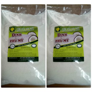 Bộ 2 gói Cơm dừa sấy khô Định Phú Mỹ - loại hạt nhỏ 1kg/gói