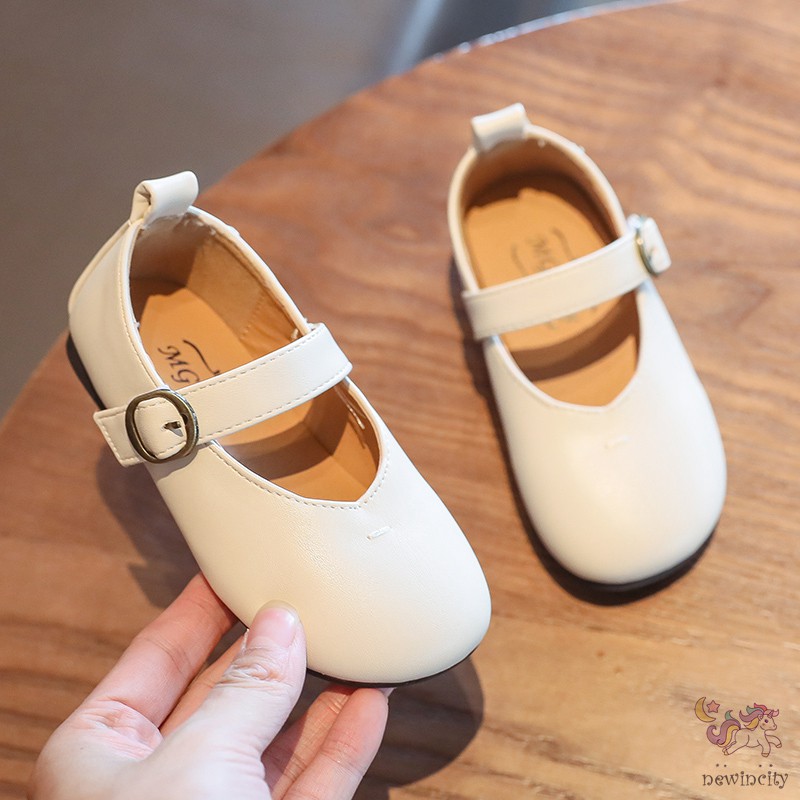 Giày Mềm Mại Màu Trơn Theo Phong Cách Hàn Quốc Đáng Yêu Cho Bé Gái