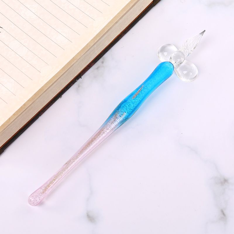 Giá Đỡ Bút Viết Thư Pháp Họa Tiết Bầu Trời Đầy Sao Thủy Tinh Màu Gradient