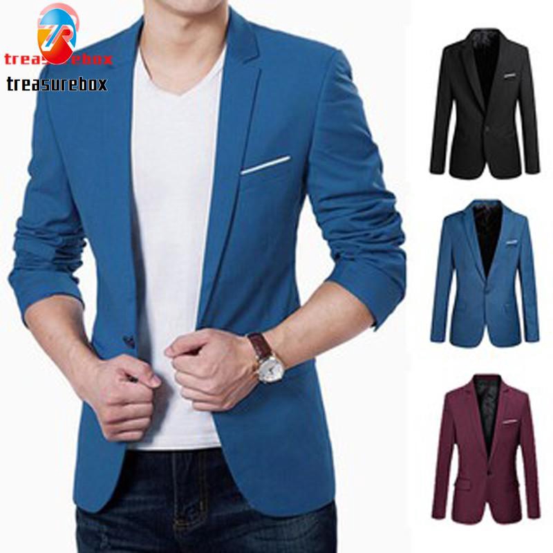 Thời Trang Áo Khoác Blazer Phối Nút Cho Nam