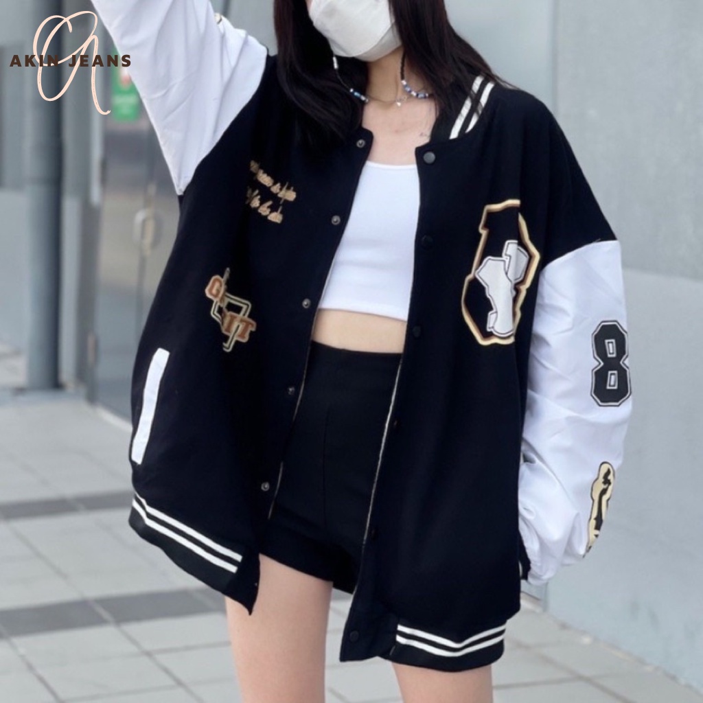 Áo Khoác Bomber Gió 2 Lớp AkinJeans Áo Gió Bomber Nữ Chống Nước Phong Cách Ulzzang Nam Nữ Form Rộng APG, Qc Qc