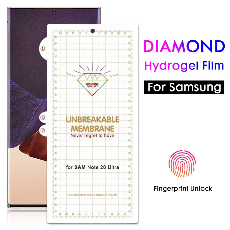 Miếng Dán Hydrogel Trong Mờ Vân Kim Cương Cho Samsung Galaxy S23 S22 S21 Plus S20 FE S10 Lite S9 S8 Note 20 Ultra A51 A71