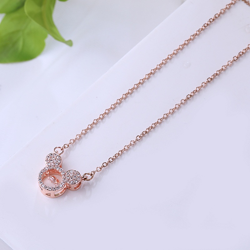 Vòng cổ Thép Titan Màu Vàng Hồng Thời Trang Đơn Giản Cho Nữ